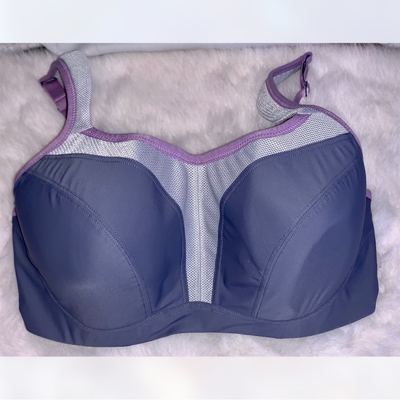 Panache sports bra in gray and pale lavender size 36DD - Picture 3 of 7